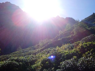 La montée au lac Bleu